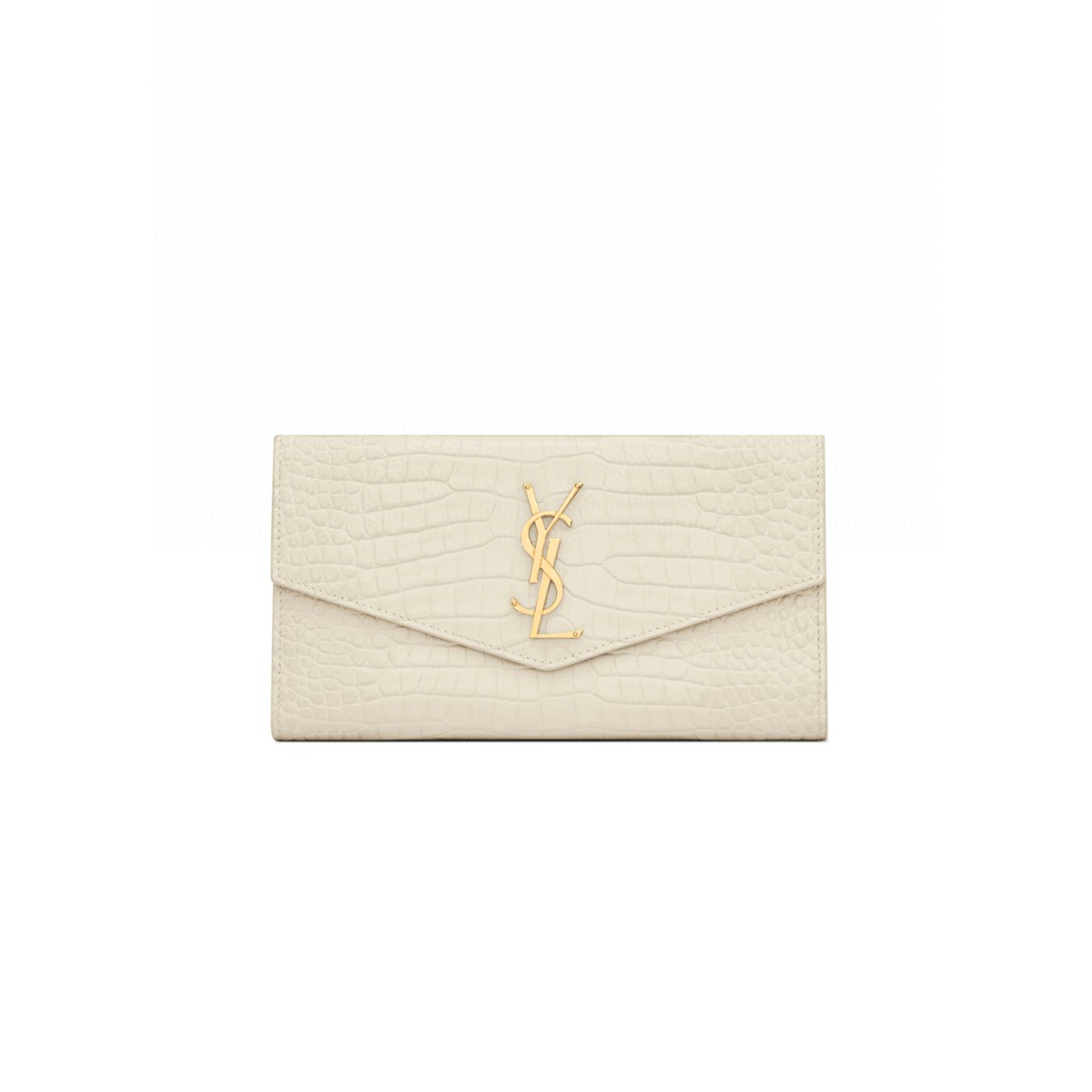 Y*L uptown pouch in crocodile-embossed shiny leather 582124dnd1j9207 (21.5*12*2.5cm)